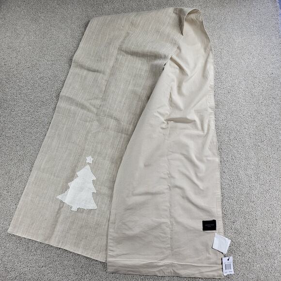 Magaschoni Table‎ Runner 92" x16" Natural White Christmas Tree Linen Holiday - Picture 3 of 12